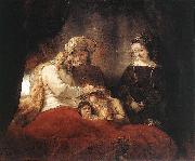 REMBRANDT Harmenszoon van Rijn Jacob Blessing the Children of Joseph Norge oil painting reproduction